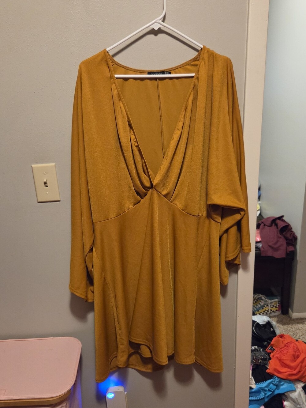Mustard Yellow V-Neck Women’s Tunic Top